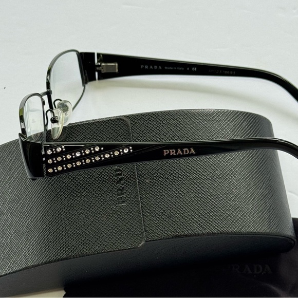 Prada Black Glasses with Crystal Detailing VPR68L - Picture 1 of 11